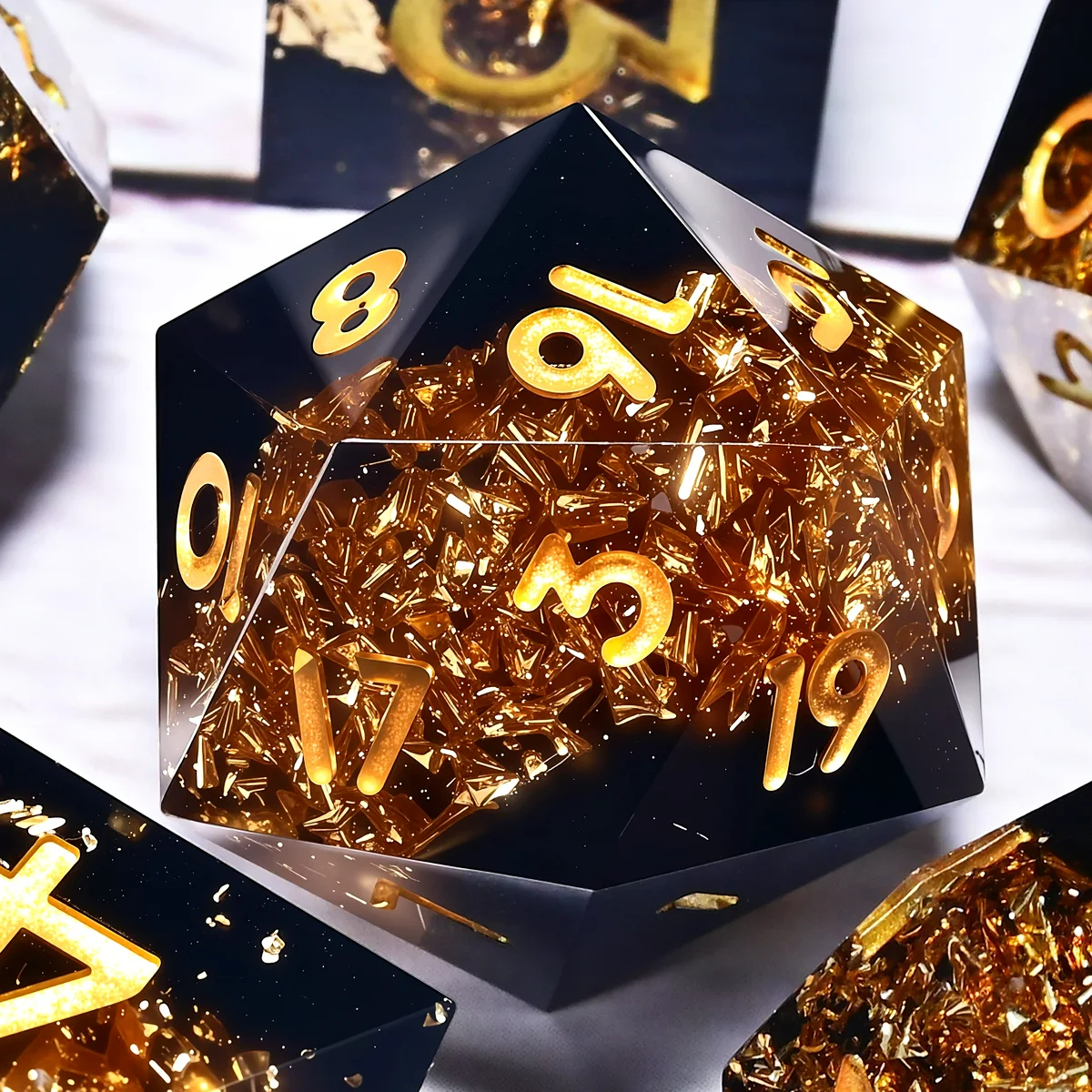 Board Game Dungeons And Dragons - Zestaw 7 kostek żywicznych DND do