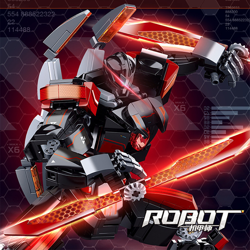 Board Game Unmatched - 585 elementów Czarno-Czerwony Mecha Model do