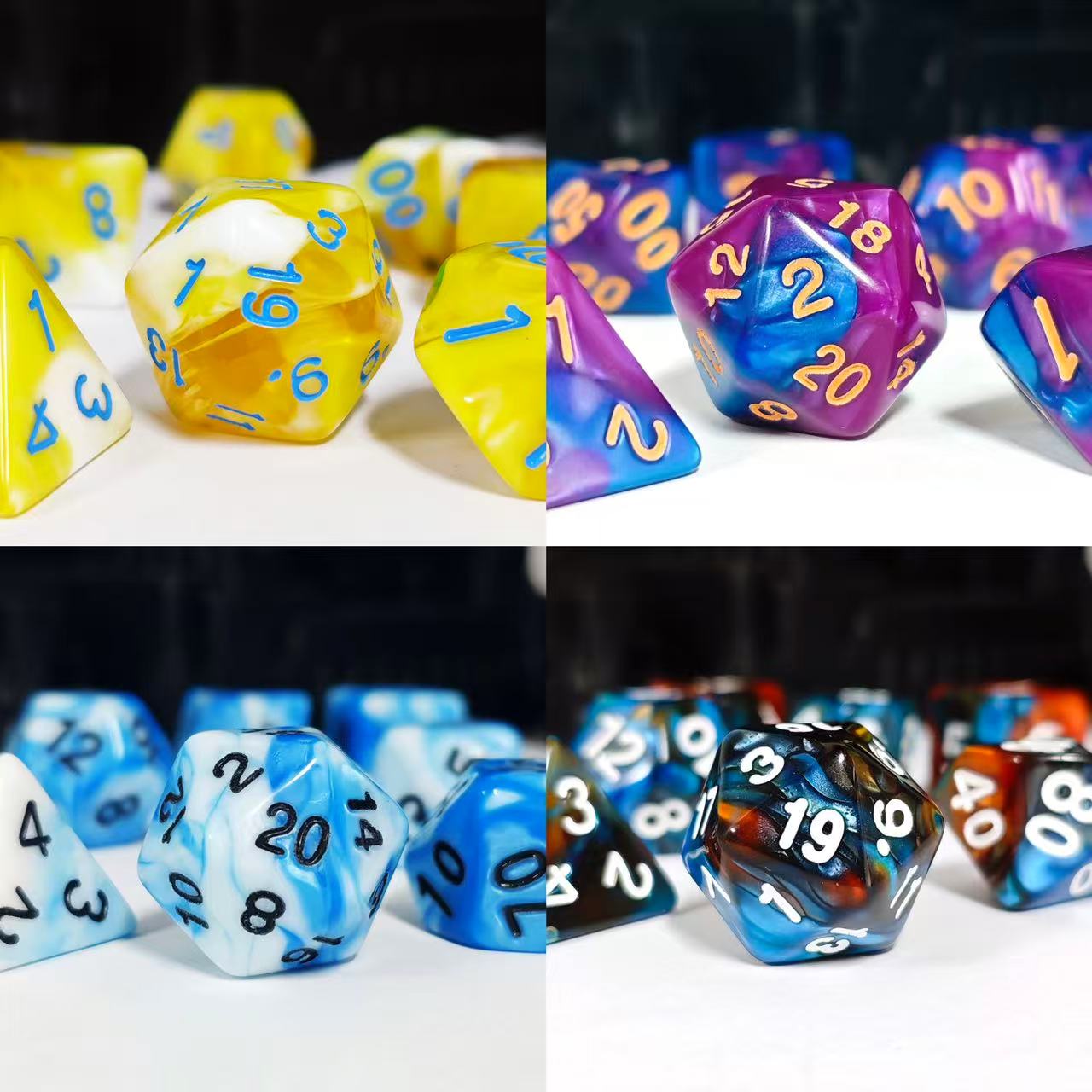 Board Game Dungeons And Dragons - 28 sztuk/zestaw, 4-kolorowy zestaw wielościeniowych kości,