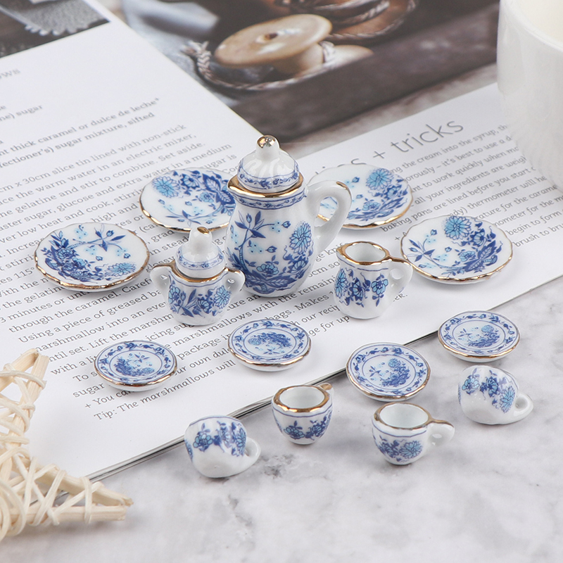 Miniature Painting Set - 15 szt. 1:12 miniaturowe porcelanowe zestaw
