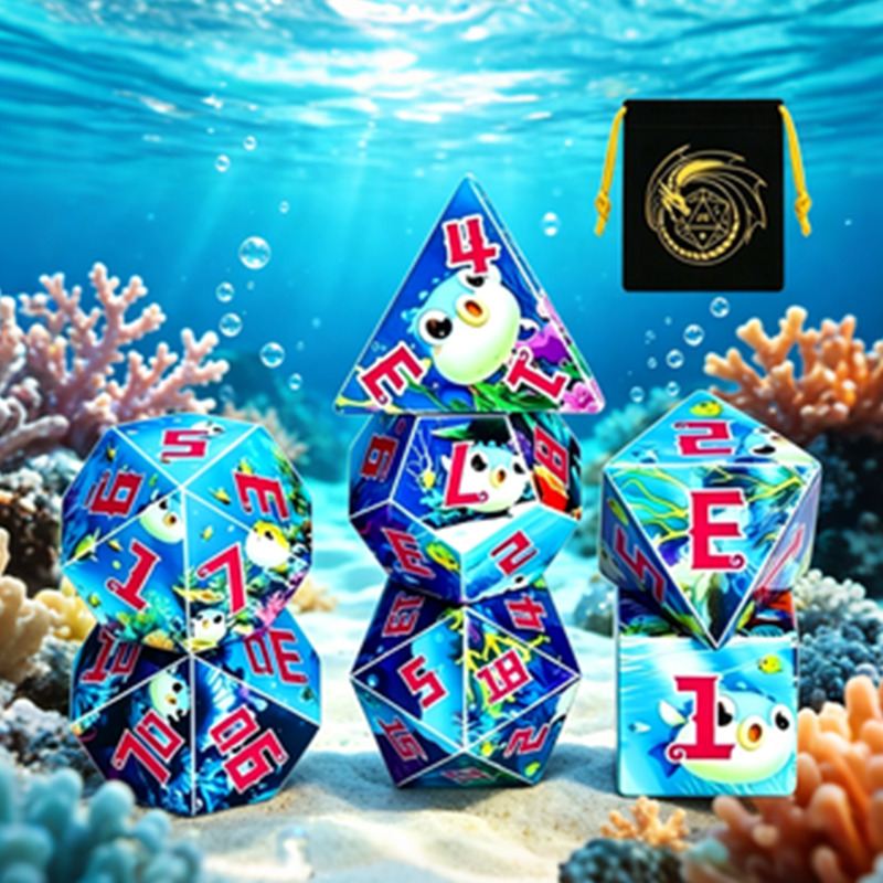 Board Game Dungeons And Dragons - Zestaw kości Ocean D6, odpowiedni do