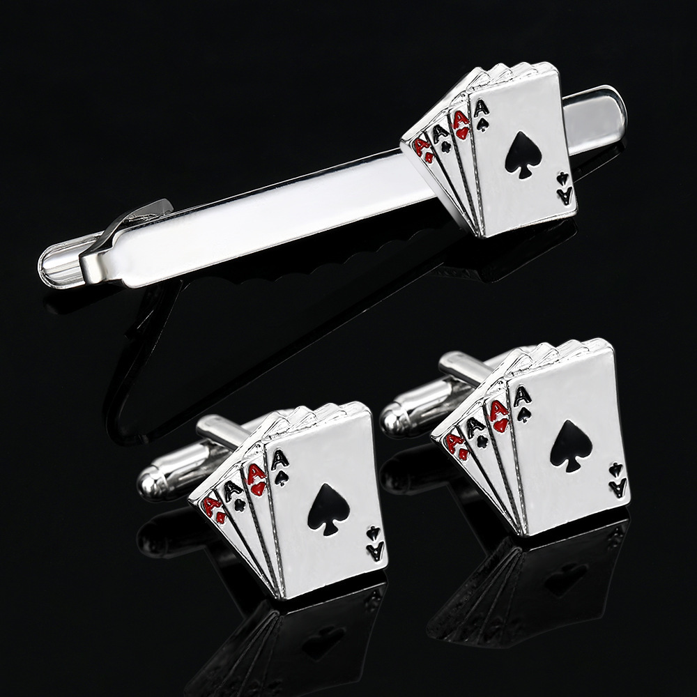 Board Game Card - Męski Kreatywny Zestaw Klipsów do Krawata