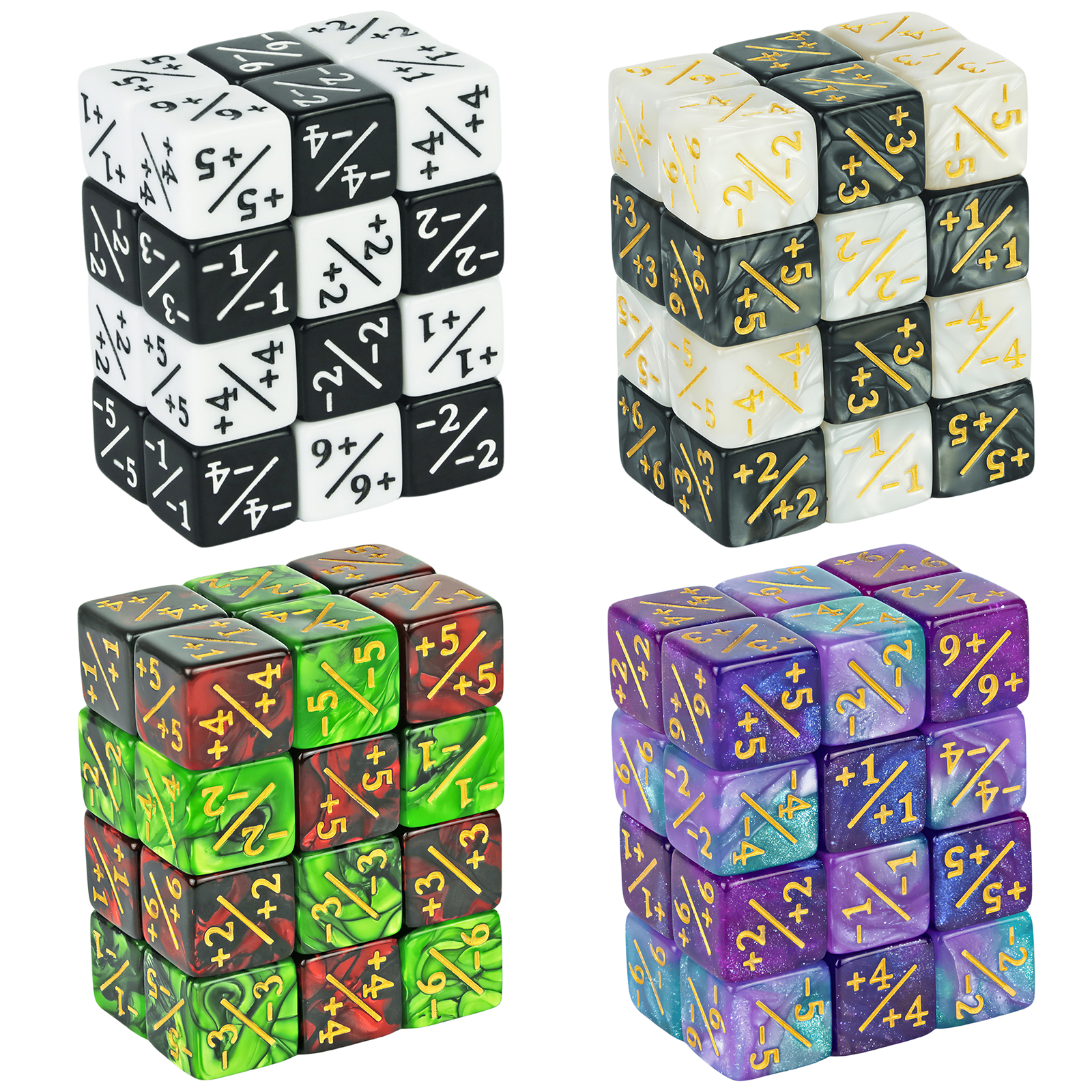 Game Token Counter - 24 szt. Magiczne Kostki do Gry