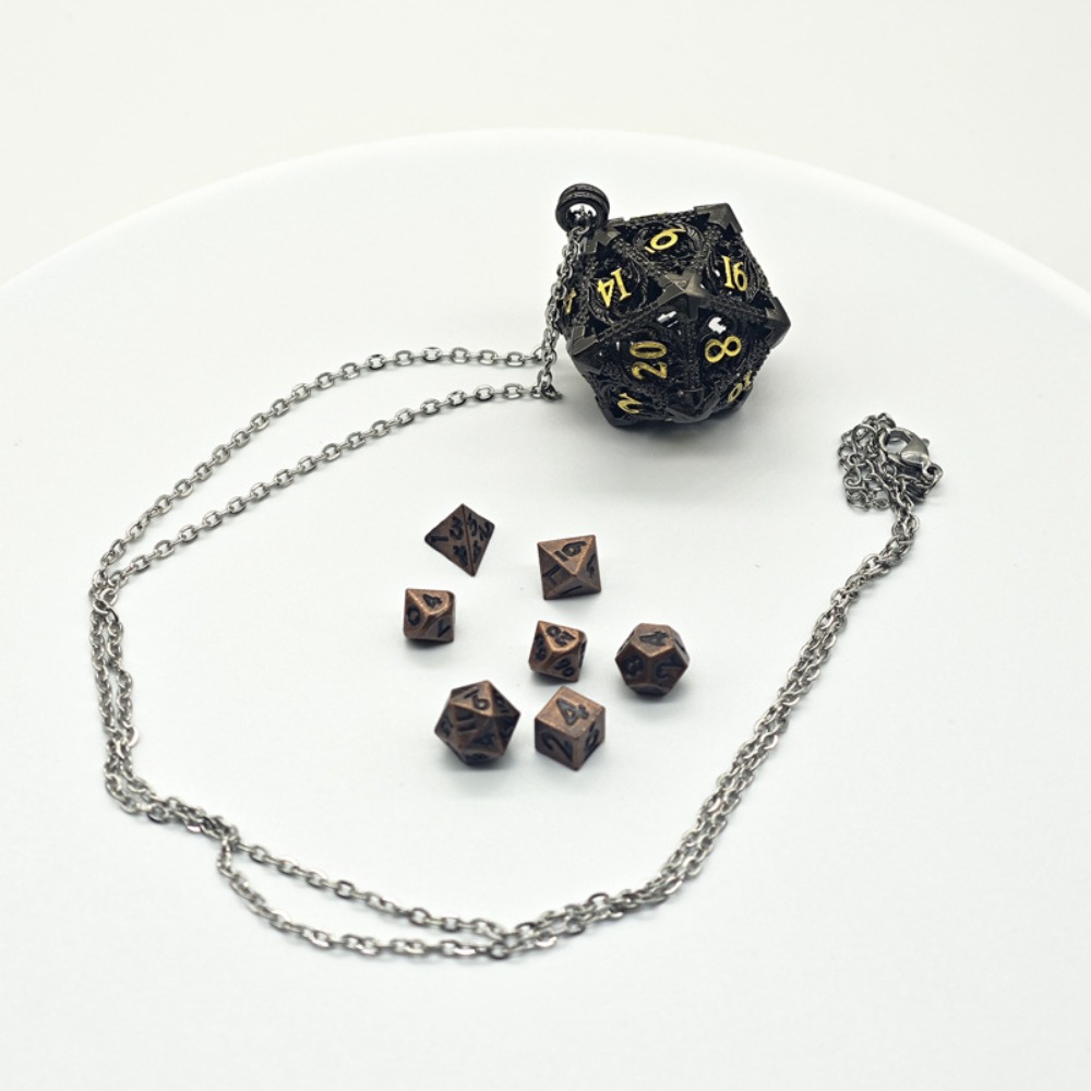 Board Game Io - 1 Zestaw 20-ścianowych, pustych metalowych kostek