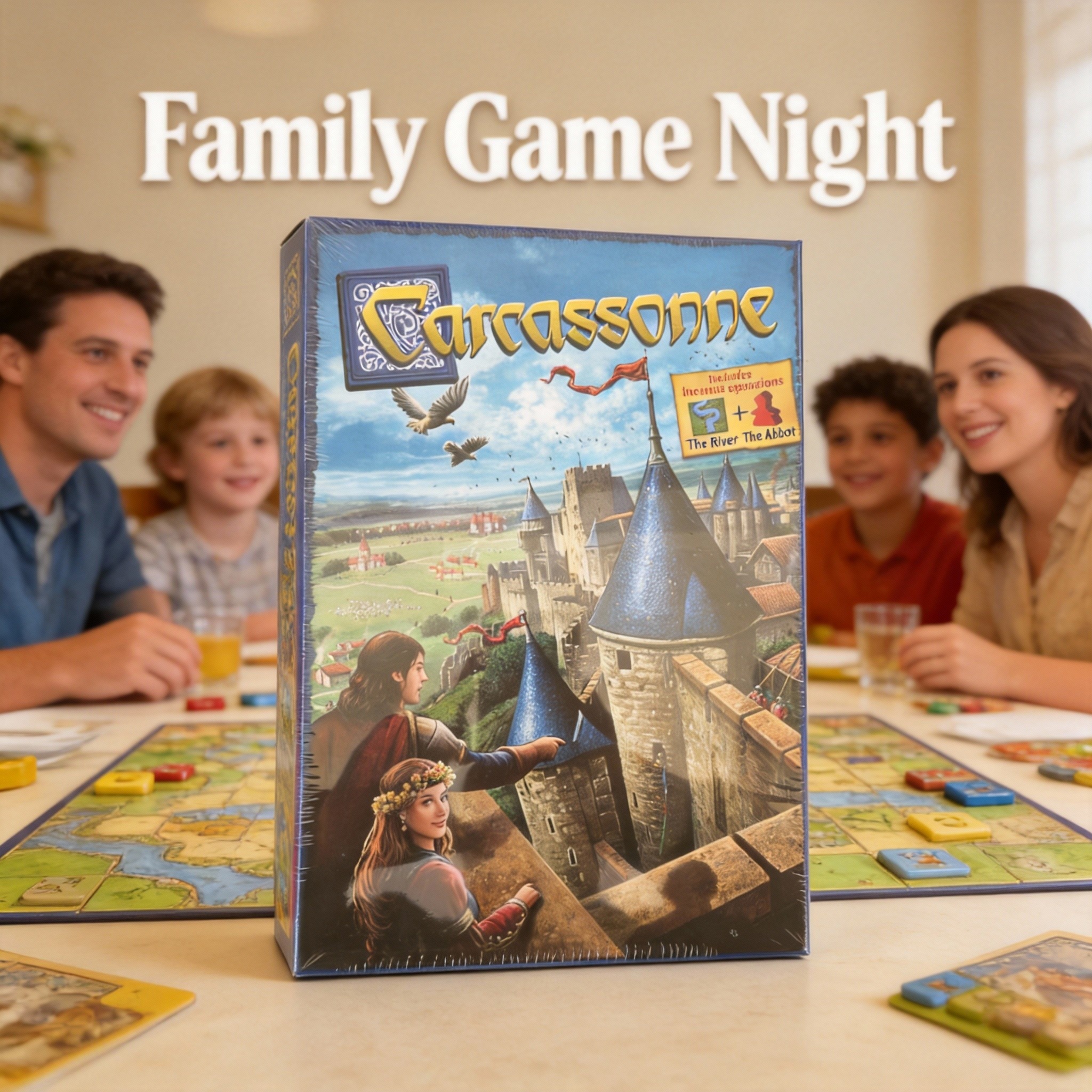 Board Game Vector - Carcassonne (Wersja angielska) - Średniowieczna gra