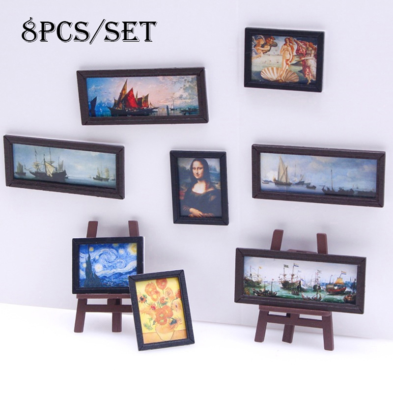 Miniature Painting Set - 8 sztuk/zestaw 1:12 domek dla lalek