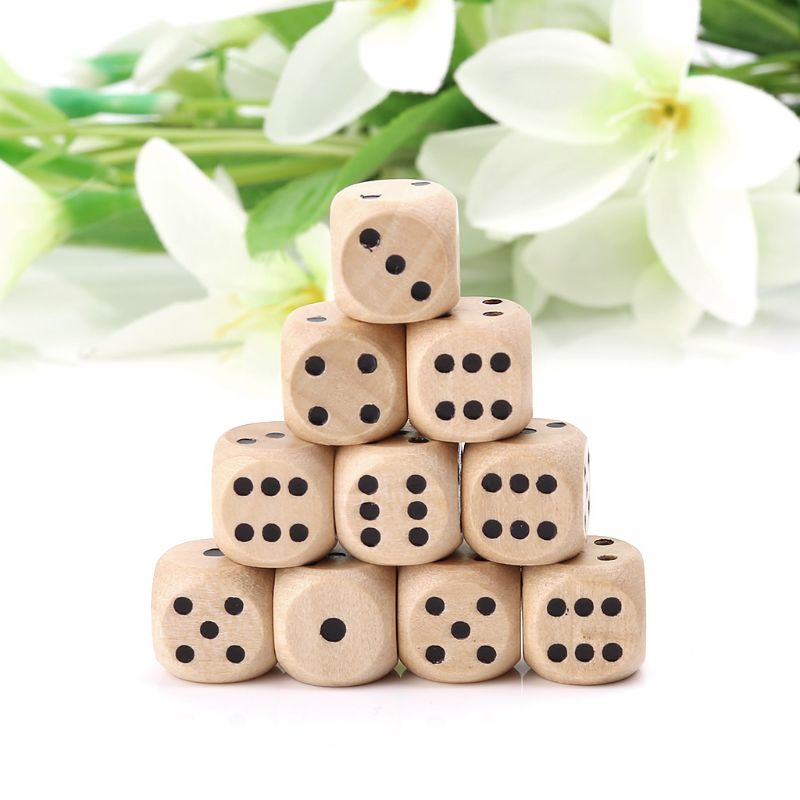 Dice Tower Wooden - 10 sztuk drewniane kostki 6 jednostronne