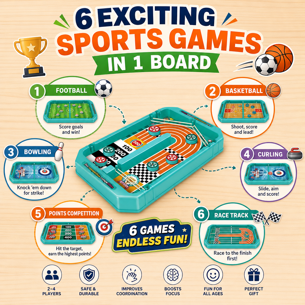 Gra planszowa 6 w 1: Proca, Cu – Board Game Football recenzja i cena