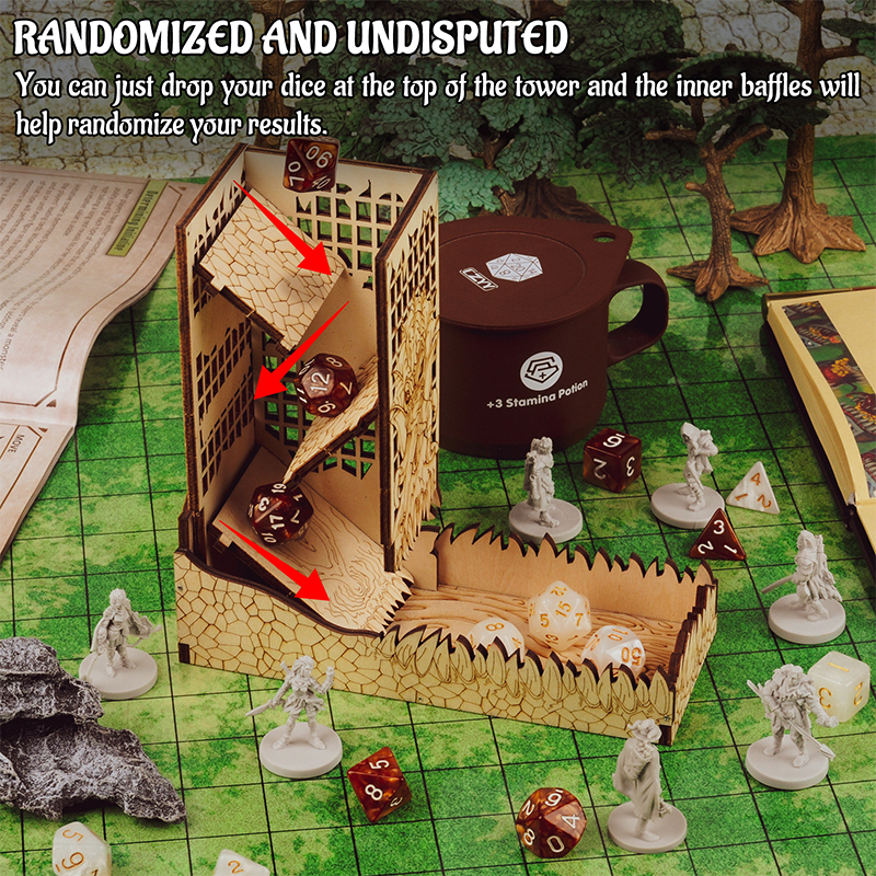Wieża do gry w kości D & D z t – Dice Tower Wooden recenzja i cena
